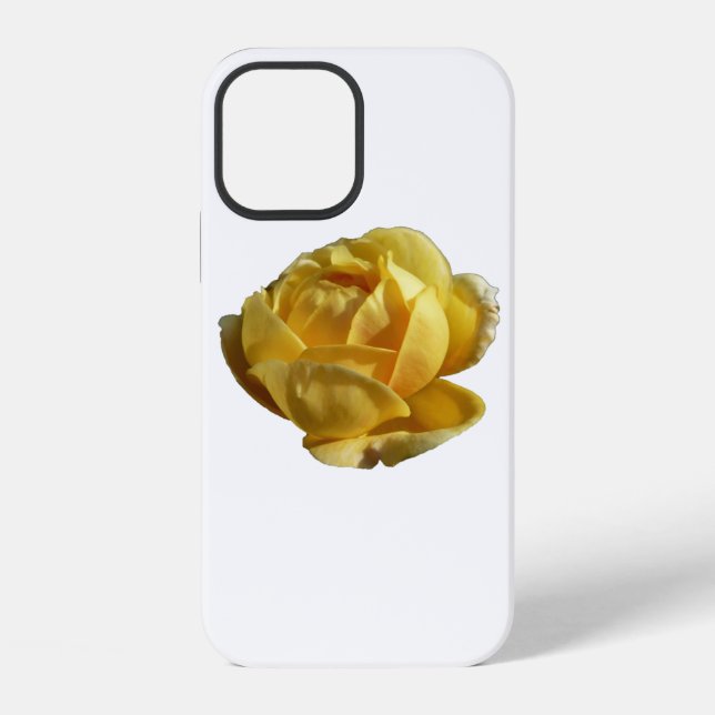 Coque iPhone Rose anglaise jaune (Verso)