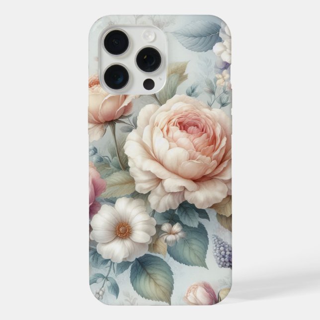 Coque iPhone Rose antique chic Shabby (Verso)