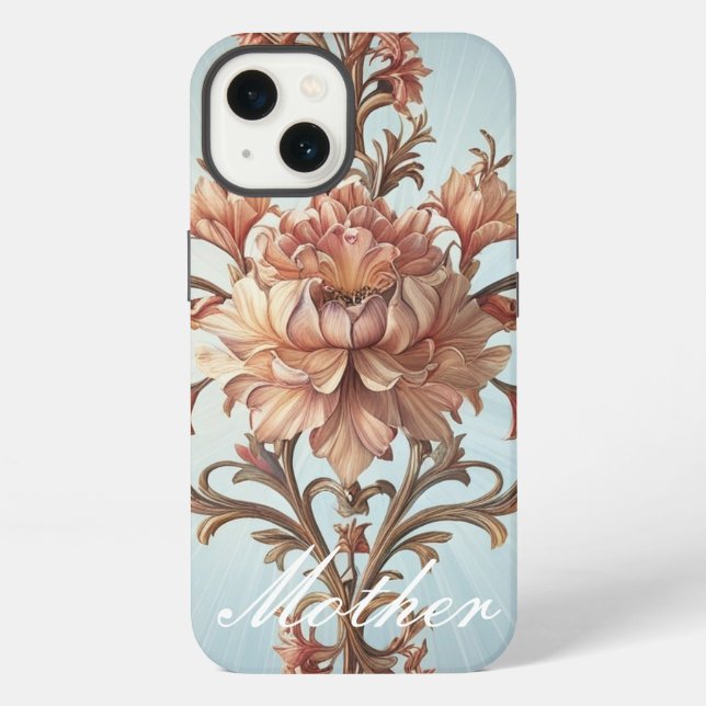Coque iPhone Rose baroque (Verso)