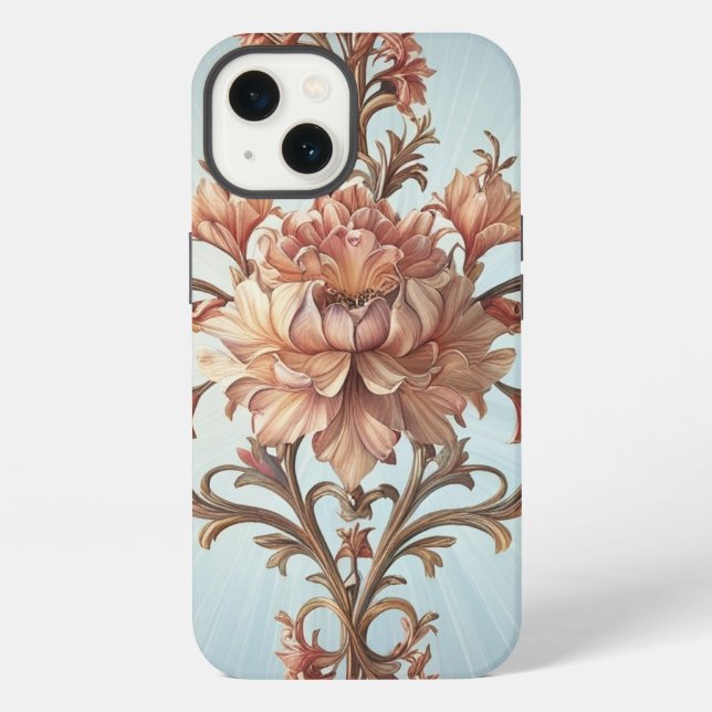 Coque iPhone Rose baroque (Verso)