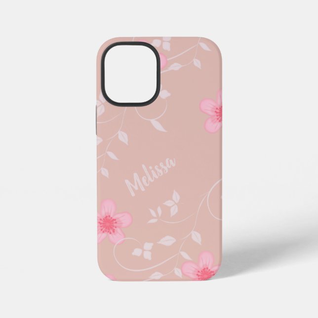 Coque iPhone Rose beige floral (Verso)