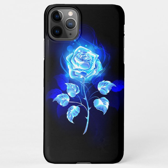 Coque iPhone Rose bleu brûlant (Dos)