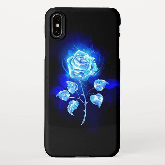 Coque iPhone Rose bleu brûlant (Dos)