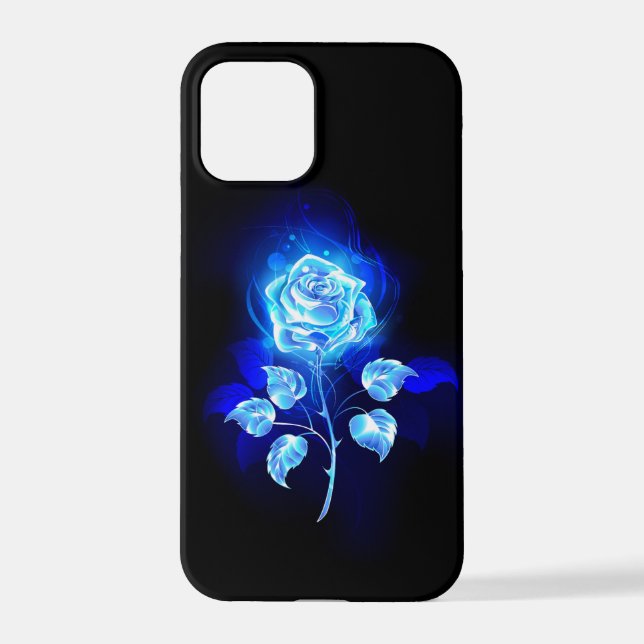Coque iPhone Rose bleu brûlant (Verso)