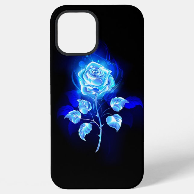 Coque iPhone Rose bleue brûlante (Verso)