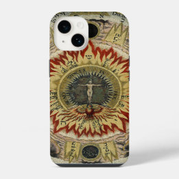 Coque Pour iPhone 14 Rose cosmique Tetragrammaton Mandala