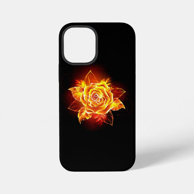 Coque iPhone Rose de feu en fleurs (Verso)