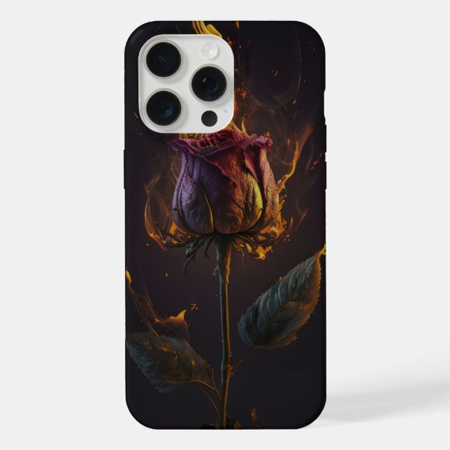 Coque iPhone rose en feu (Verso)