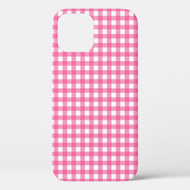 Coque iphone rose En vichy (Verso)