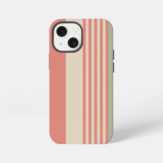 Coque iPhone Rose et rayures argentées (Verso)