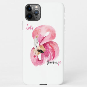 Coque iPhone 11Pro Max Rose exotique moderne Flamant rose Aquarelle