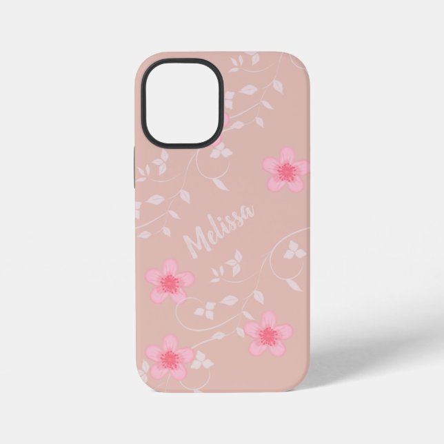 Coque iPhone Rose Floral Beige (Verso)