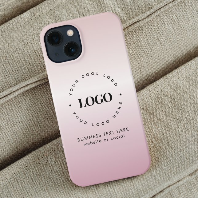 Coque iPhone Rose Gold Gradient Ajouter Société Custom Logo Ros (Créateur téléchargé)