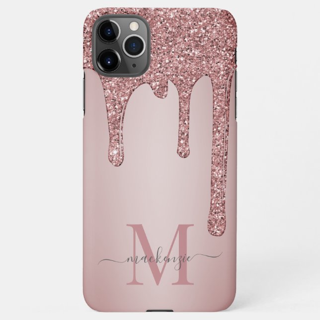 Coque iPhone Rose Gold Luxury Glam Parties scintillant Drives M (Dos)