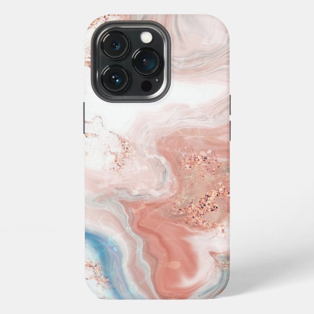 Coque iPhone Rose Gold Marbré  (Dos)