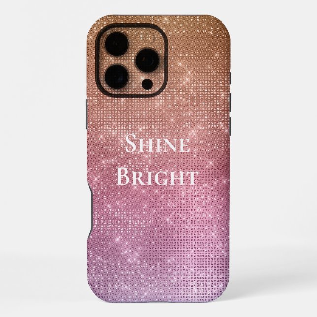 Coque iPhone Rose Gold Rose Violet Étincelle (Verso)