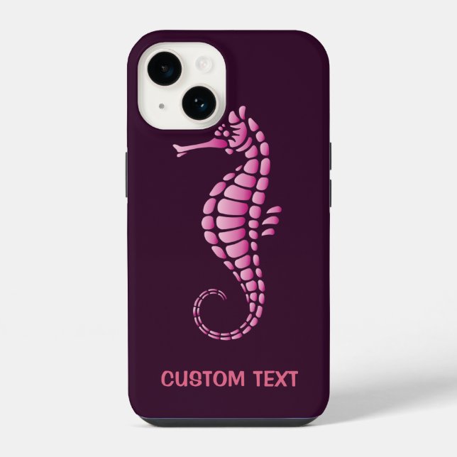 Coque iPhone Rose hippocampe (Verso)