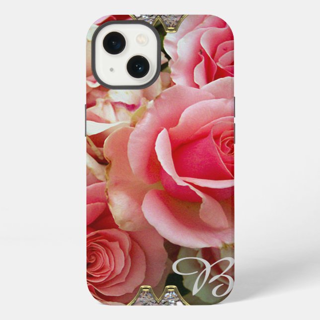 Coque iPhone Rose Juxtapose protection supplémentaire Monogramm (Verso)