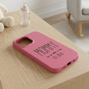 Etui iPhone 13 Pro Max Rose Maman Est Année Typographie Minimaliste