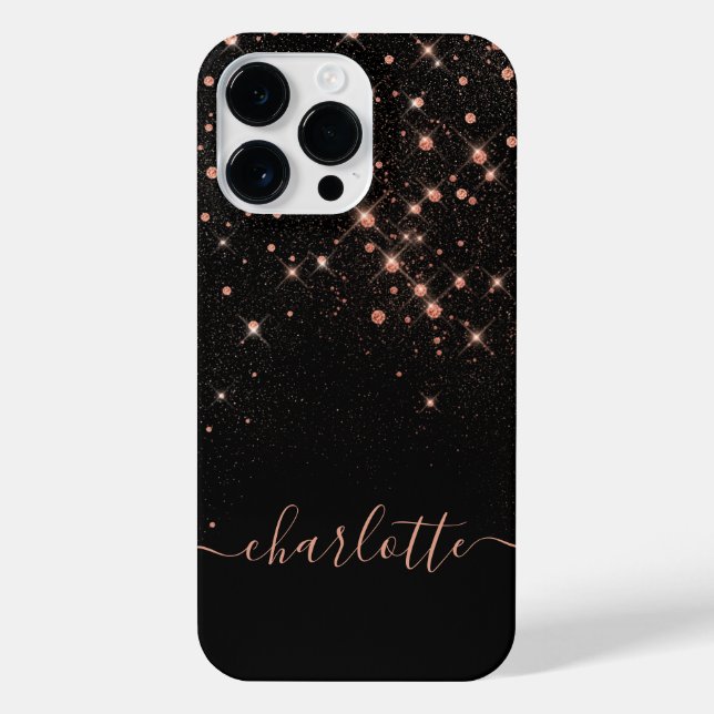 Coque iPhone Rose Parties scintillant Or Élégant Script glamour (Verso)