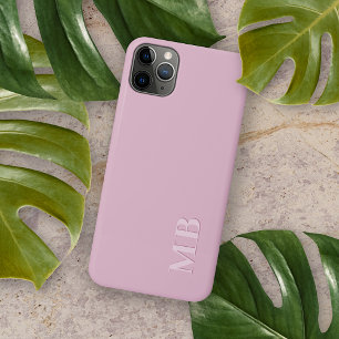 Coque iPhone 16 Pro Max Rose Poussiéreuse Rose Clair Gras Personnalisé Gra
