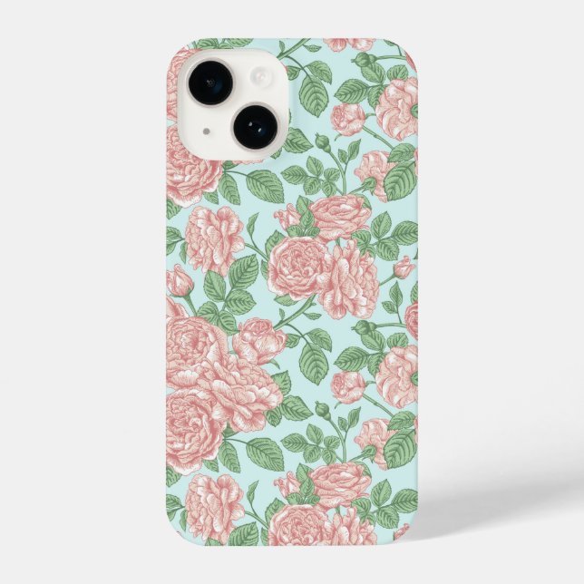 Coque iPhone Rose rose Jardin Bouquet Motif (Verso)