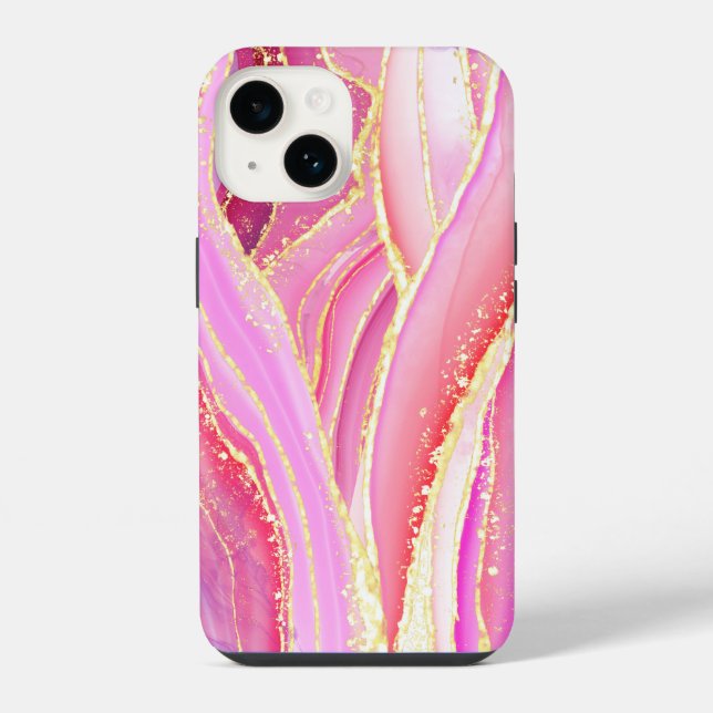 Coque iPhone Rose scintillante  (Verso)