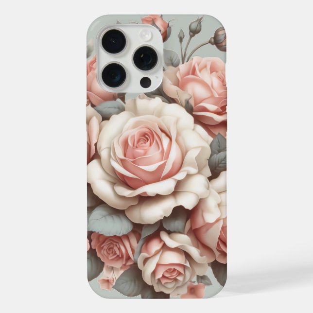 Coque iPhone Rose Shabby Chic Délice (Verso)
