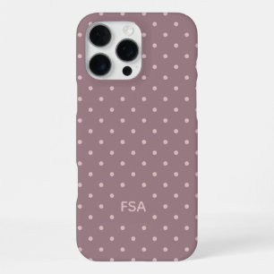 Coque iPhone 16 Pro Max Rose Violet Personnalisé Monogramme Micro Points