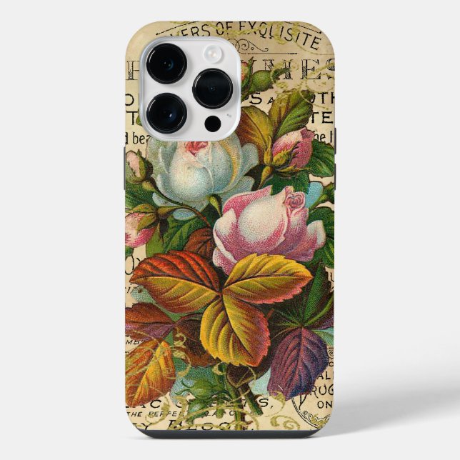Coque iPhone Roses anciennes françaises (Verso)
