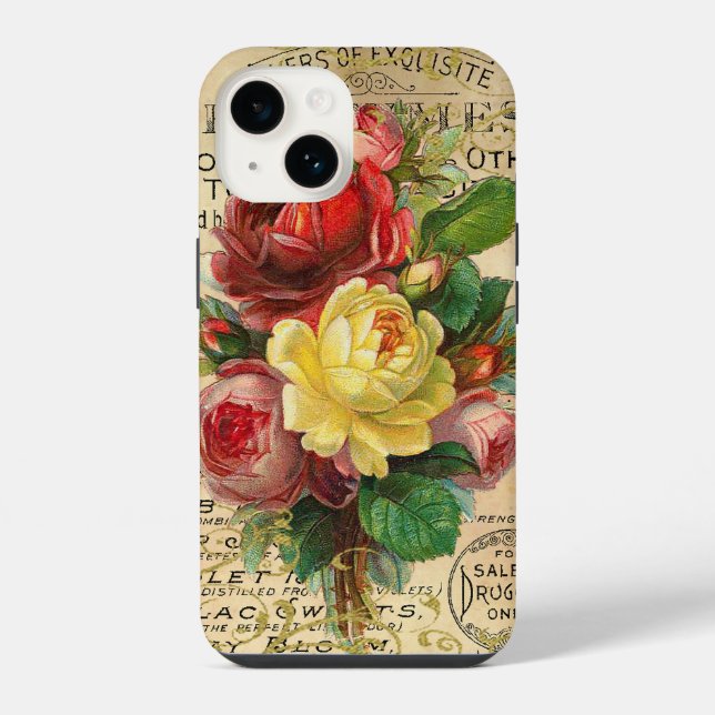 Coque iPhone Roses Antiques Françaises (Verso)