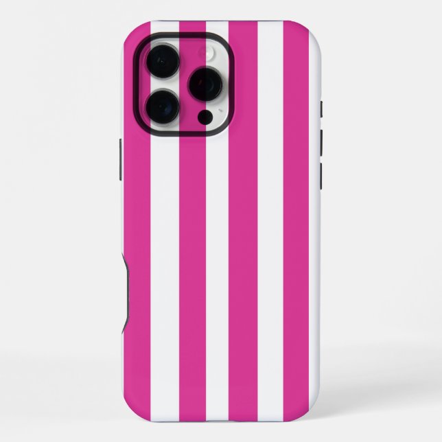 Coque iPhone Roses Chauds et Rayures Blanches (Verso)