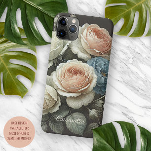 Coque iPhone 16 Pro Max Roses de dessin botanique artistique chic et éléga