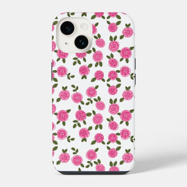 Coque iPhone Roses florales roses (Verso)