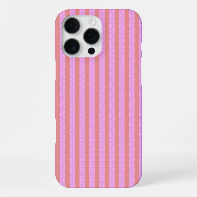 Coque iPhone Roses géométriques roses chic Géostripes  (Verso)