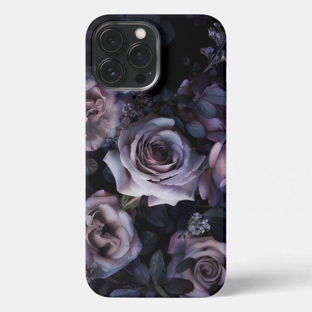 Coque iPhone Roses roses roses foncées et moody (Verso)