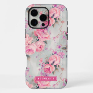 Coque iPhone 16 Pro Max Roses Roses Roses Personnalisées Floral