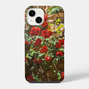 Coque Pour iPhone 14 Roses rouges contre un mur de pierre