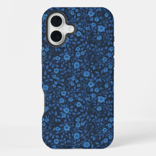 Coque iPhone 16 Plus Roses sauvages en bleu