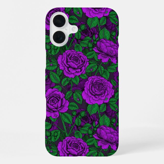Coque iPhone Roses violettes (Verso)