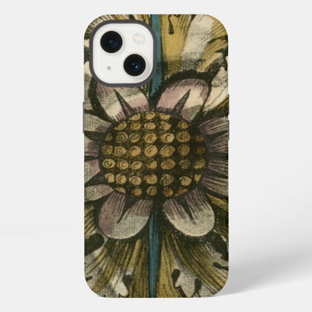 Coque iPhone Rosette de demask décorative sur fond gris (Verso)