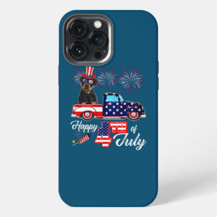 Etui iPhone 13 Pro Max Rottweiler portant des lunettes de soleil Drapeau