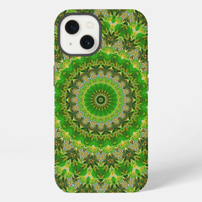 Coque iPhone Roue Mandala Verte (Verso)