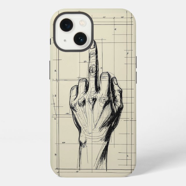 Coque iPhone Roue Plan Plan Moyen Doigt (Verso)