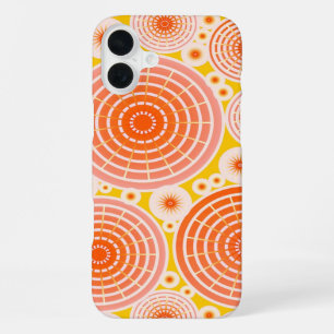 Coque iPhone 16 Plus Roues imbriquées - orange et or