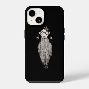 Coque Pour iPhone 14 Rouge à lèvres foncé et lunettes