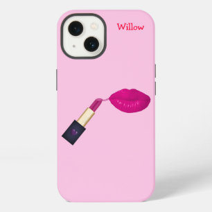 Etui iPhone 13 Rouge à lèvres rose