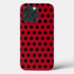 Coque iphone rouge avec Pois noirs Choisir la coul