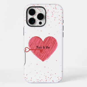 Coque iPhone 16 Pro Max Rouge Blanc Coeur mignon tendance Jour des Valenti