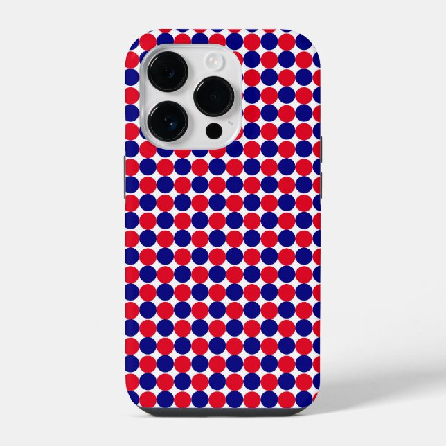 Coque iPhone Rouge, Blanc et Bleu (Verso)